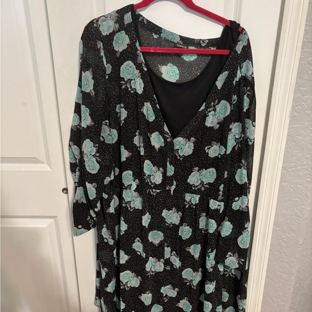 Blue floral dress